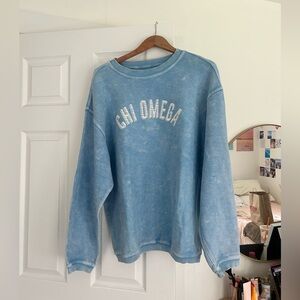 Blue Chi Omega Crewneck Sweater